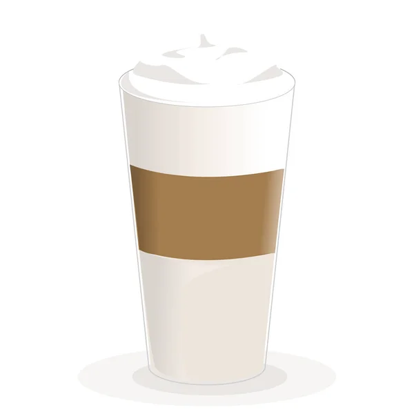 Latte macchiato καφέ εικονίδιο — Διανυσματικό Αρχείο