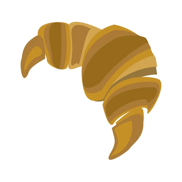 Croissant, pan con café, desayuno — Vector de stock