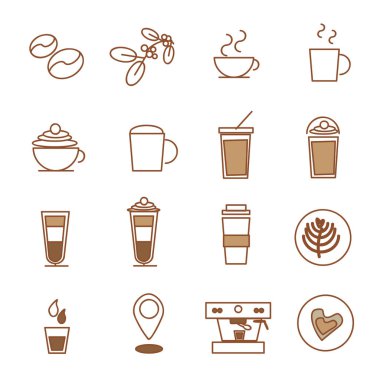 kahve simgesi seti