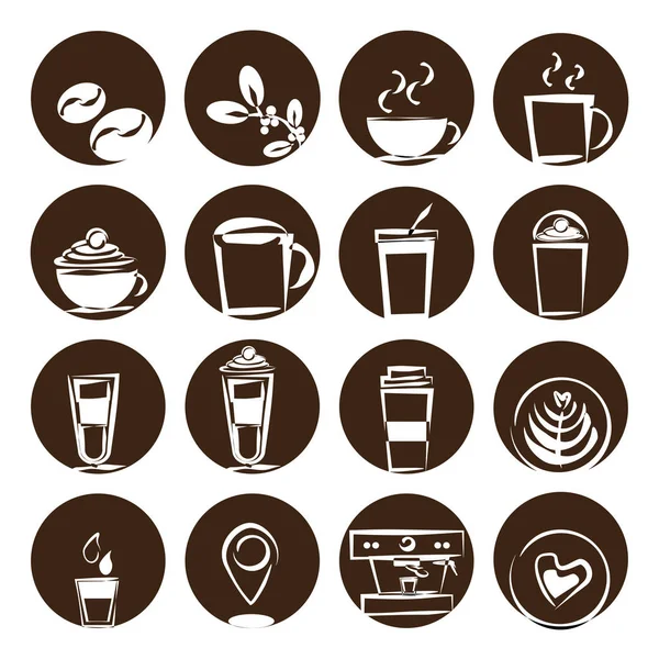 Kaffee-Icon-Set — Stockvektor