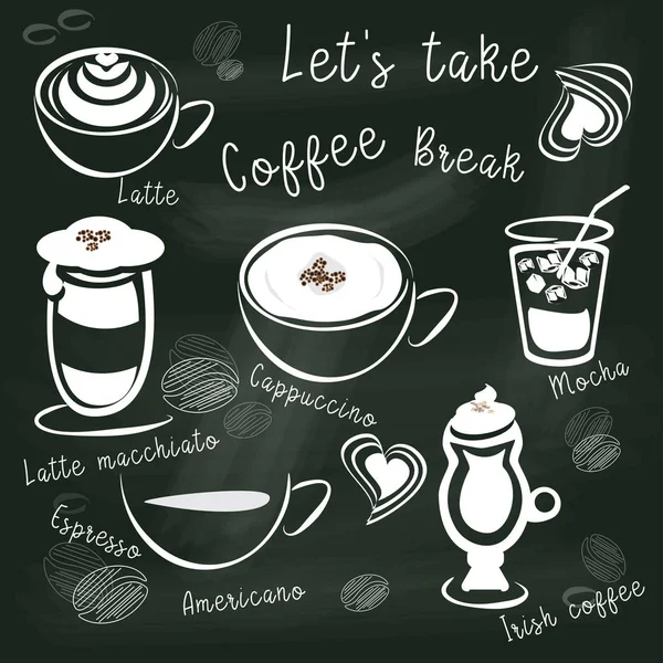 Kawa menu z tablicy — Wektor stockowy
