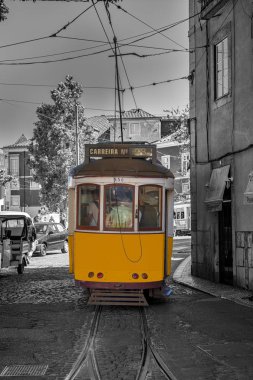 Lizbon tramvay araba Portekiz.