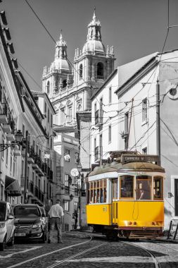 Lizbon tramvay araba Portekiz.