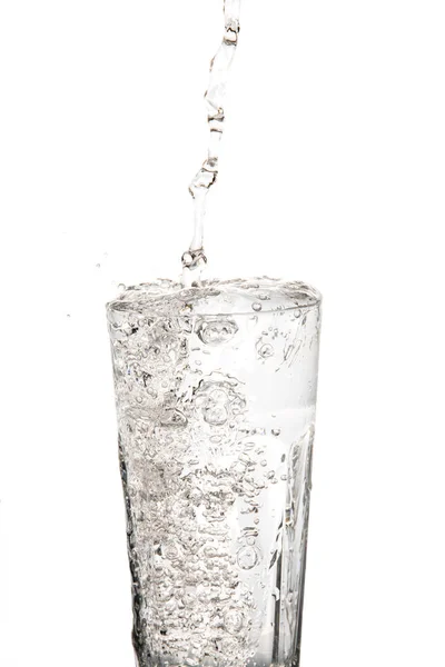 Üveg víz víz játszódó droped — Stock Fotó
