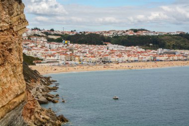 Nazare beach in Nazare, Portugal.
