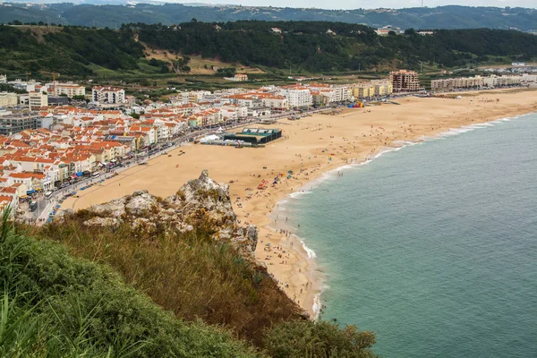 Nazare beach in Nazare, Portugal.