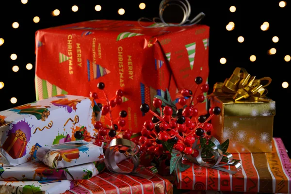 Pille of christmas presents Stock Image