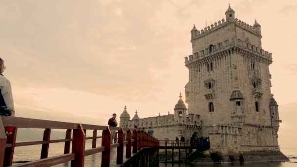 Lissabon Portugal November 2017 Weergave Van Belem Toren Lissabon Dit — Stockvideo