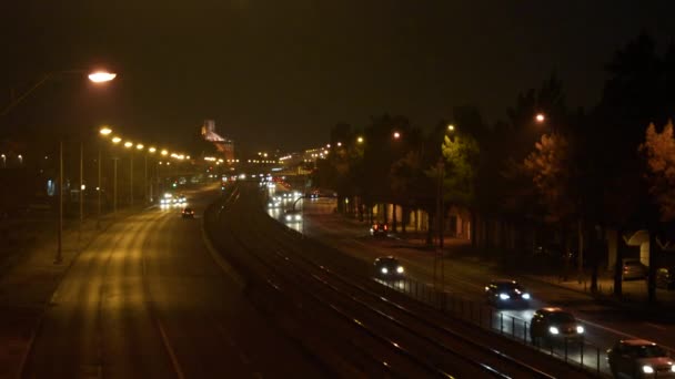 Éjszakai Kilátás India Avenue Lisszabon Portugália Belem Zónában — Stock videók