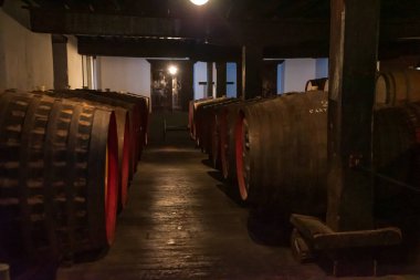 Madeira şarap mahzeni Funchal, Madeira adasında.