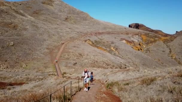 Madeira Portugal November 2019 Hügel Und Klippen Sao Lourenco Point — Stockvideo