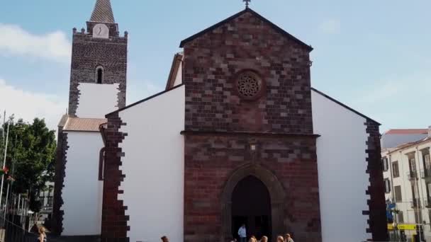 Madeira Portugal November 2019 Funchal Cathedral Madeira Island Portugal — ストック動画