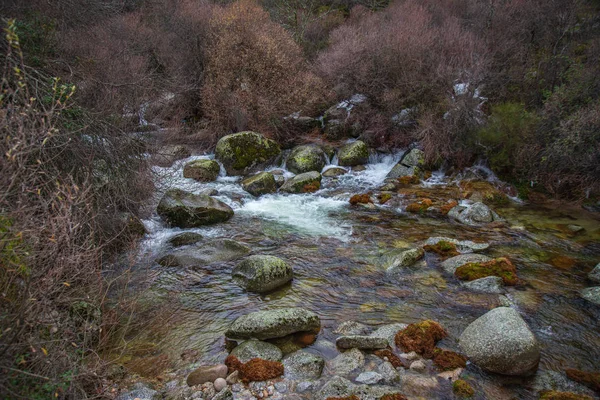 Río cayendo por las piedras — Foto de Stock