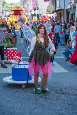 Torres Vedras, Portekiz. 23 Şubat 2020. Torres Vedras Portekiz 'de karnaval geçidi.