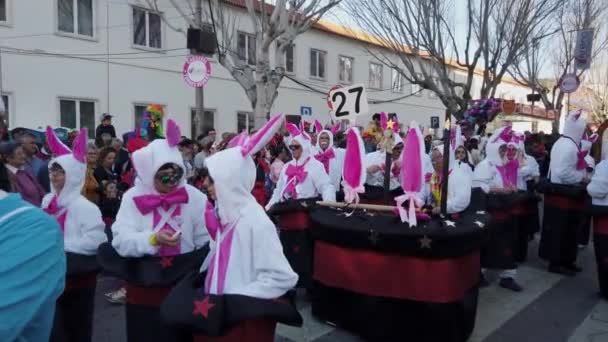 Torres Vedras Πορτογαλία Φεβρουαρίου 2020 Αποκριάτικη Παρέλαση Στην Torres Vedras — Αρχείο Βίντεο
