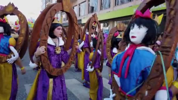 Torres Vedras Portugal Febrero 2020 Desfile Carnaval Torres Vedras Portugal — Vídeo de stock