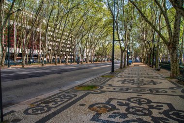 Lizbon, Portekiz. 18 Mart 2020. Lizbon şehir merkezi manzarası