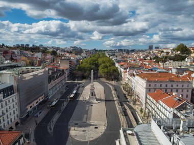 Lizbon, Portekiz. 24 Mart 2020. Lizbon şehir merkezi manzarası