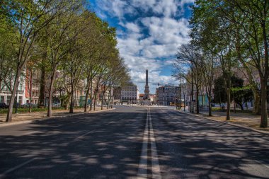 Lizbon, Portekiz. 25 Mart 2020. Lizbon şehir merkezi manzarası