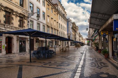 Lizbon, Portekiz. 25 Mart 2020. Lizbon şehir merkezi manzarası