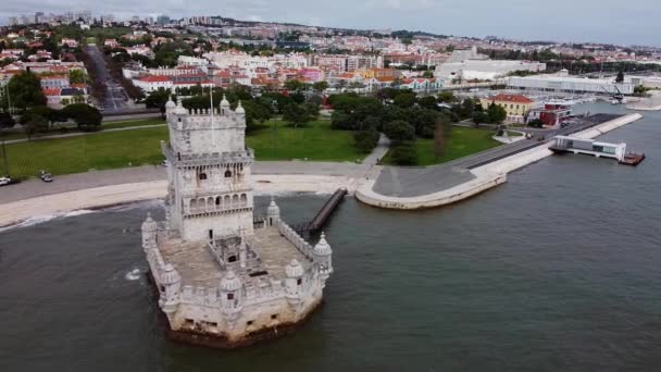 Башта Белема Районі Белема Лісабоні — стокове відео