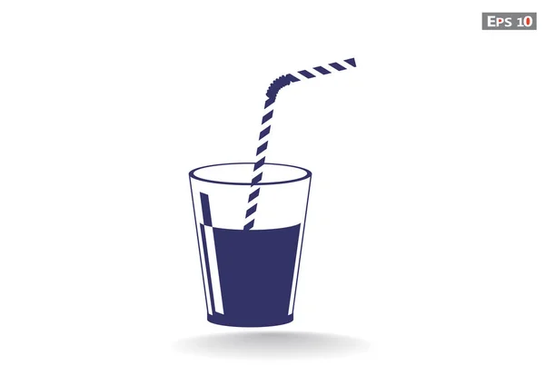 Copa con refrescante icono de bebida — Vector de stock