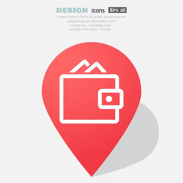 財布 web アイコン — ストックベクタ