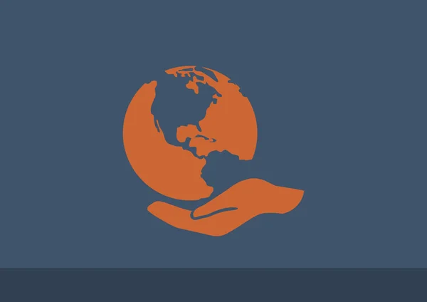 Icône web assurance Terre — Image vectorielle