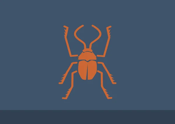 Käfer-Symbol mit Umriss Käfer — Stockvektor