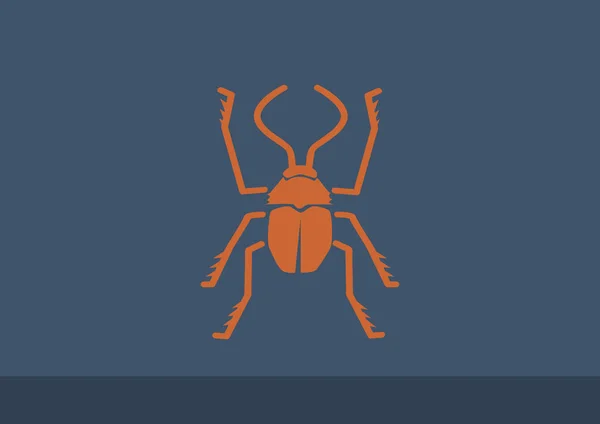 Simbolo bug con scarabeo contorno — Vettoriale Stock