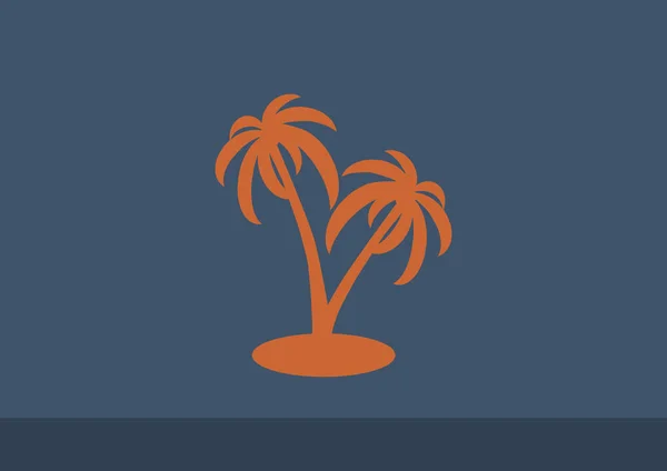 Exotische Insel mit Palmen — Stockvektor