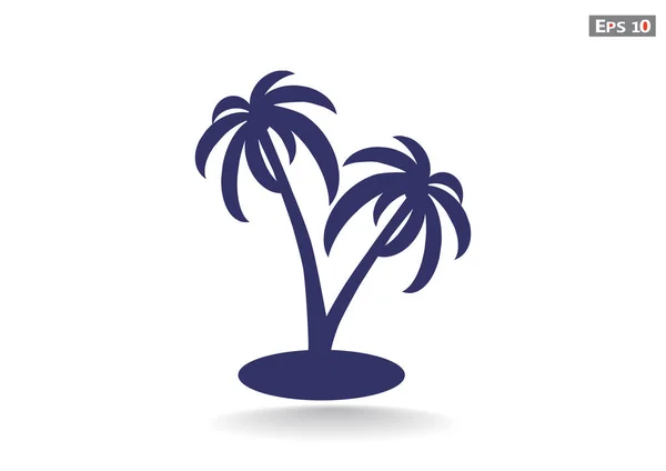 Île exotique avec palmiers — Image vectorielle