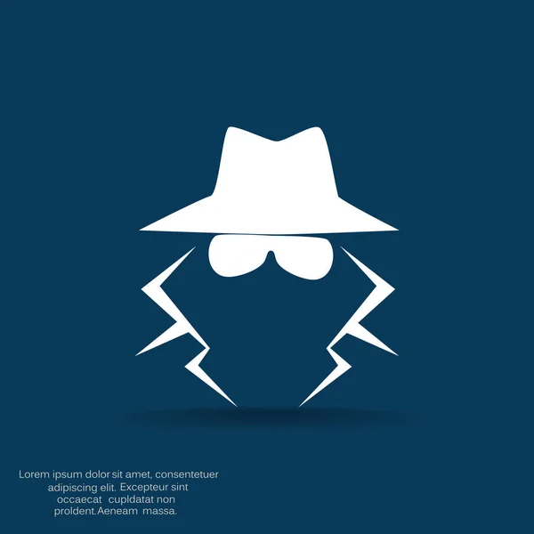 Anonymous spy agent silhouette — Stock Vector