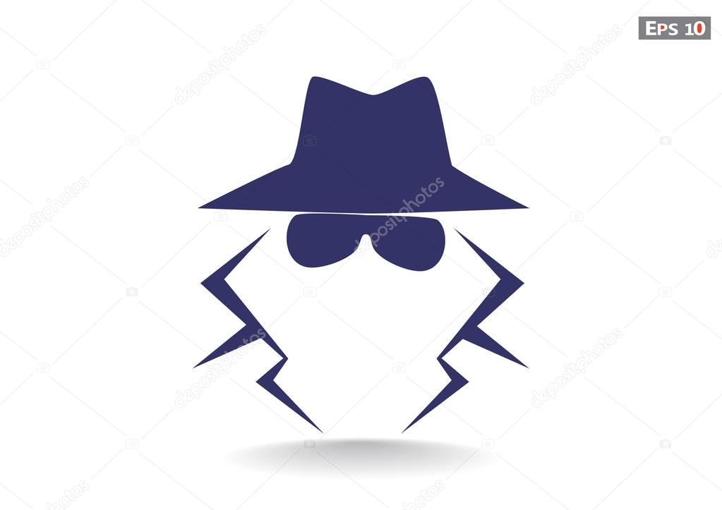 Anonymous spy agent silhouette