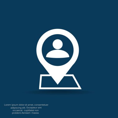 İnsan konum işaretçisi basit simgesine