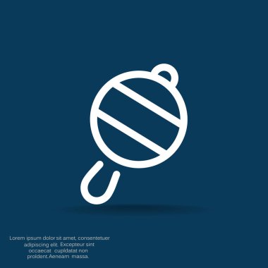 Icône de hochet de bébé simple, contour vector illustration