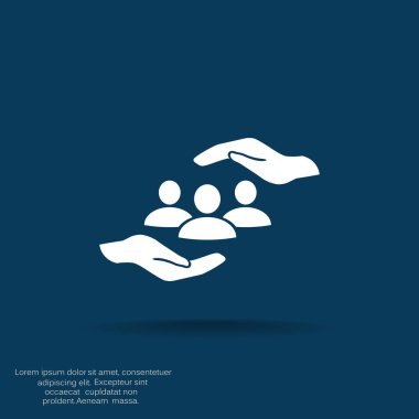 Group of people and hands icon