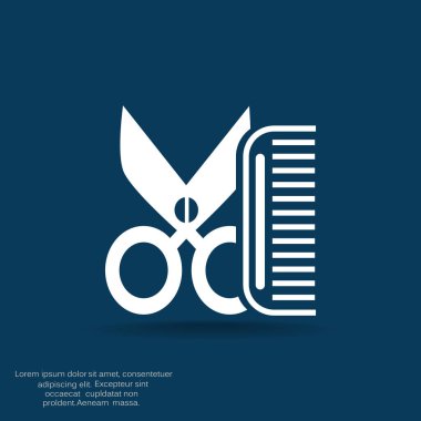 Tarak ve makas basit simgesi