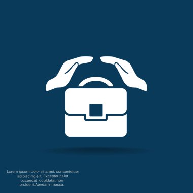 iş tulumu ve eller simgesini