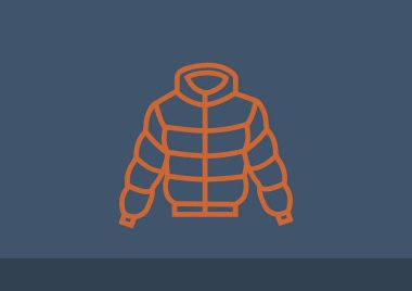 Kış ceket düz simgesi