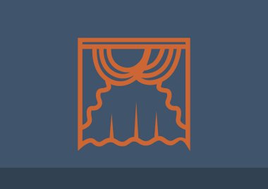 Pencere perde düz simgesi