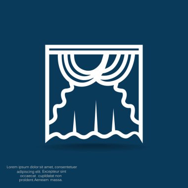 Pencere perde düz simgesi