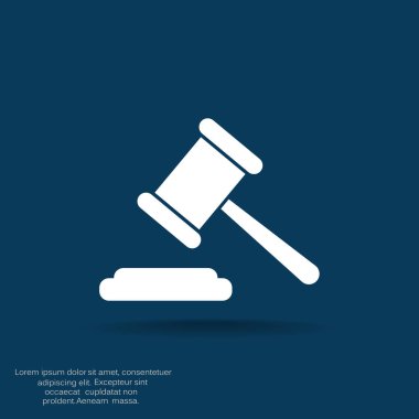 Açık artırma çekiç basit web simgesi