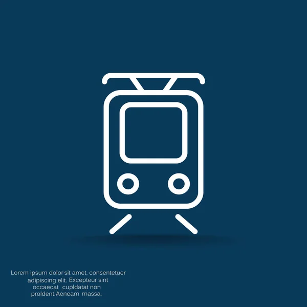 Eenvoudige tram pictogram — Stockvector