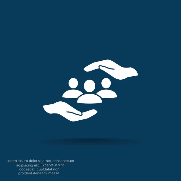 Grup insanlar ve eller simgesini