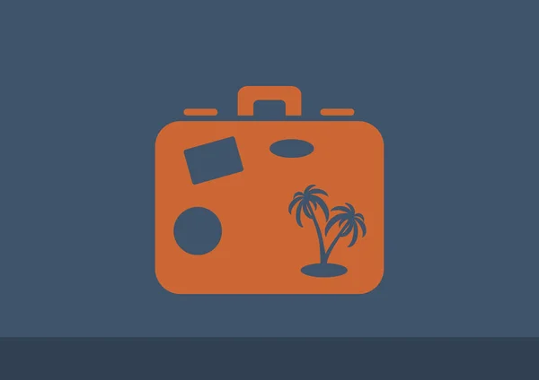 กระเป๋าเดินทางท่องเที่ยว ไอคอนเว็บง่ายๆ — ภาพเวกเตอร์สต็อก