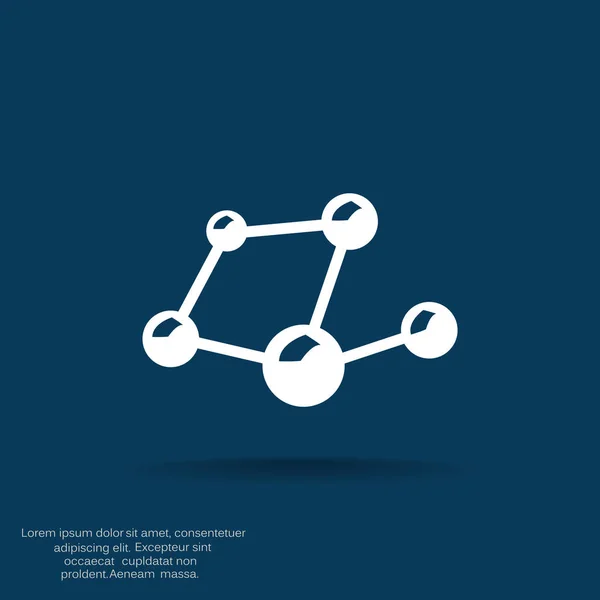 Sociaal netwerk één pictogram — Stockvector