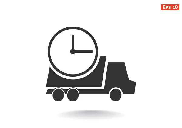 รถบรรทุกที่เรียบง่ายพร้อมนาฬิกา — ภาพเวกเตอร์สต็อก