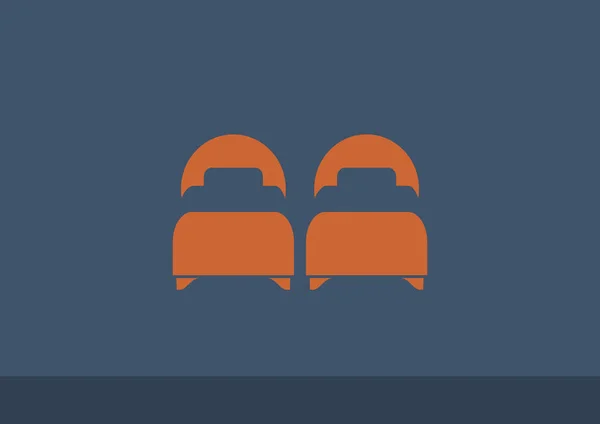 Lits jumeaux, icône web — Image vectorielle