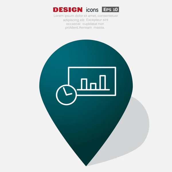 Zakelijke groeiende grafiek presentatie pictogram — Stockvector